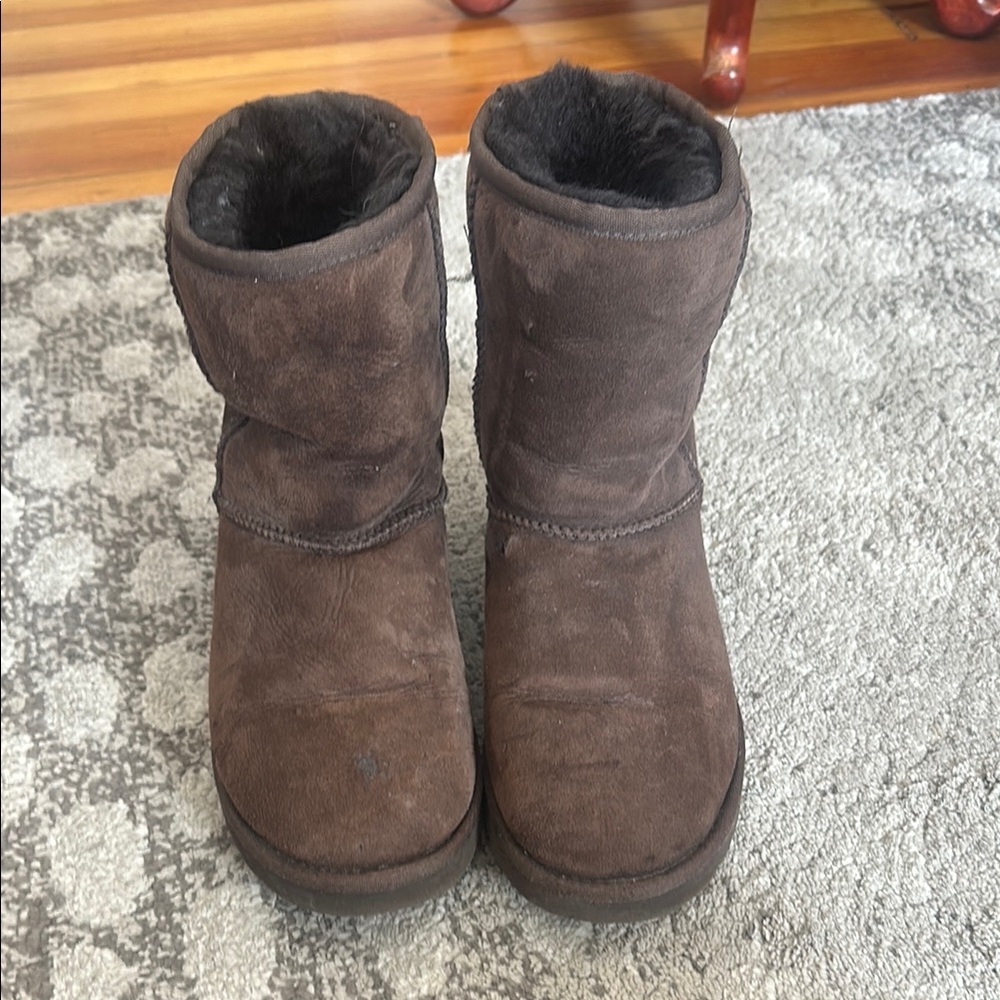 Brown Suede Fur-Lined Boots